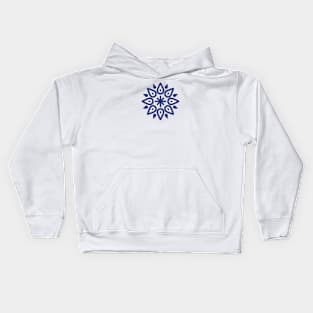 Blue Mandala Pattern Kids Hoodie